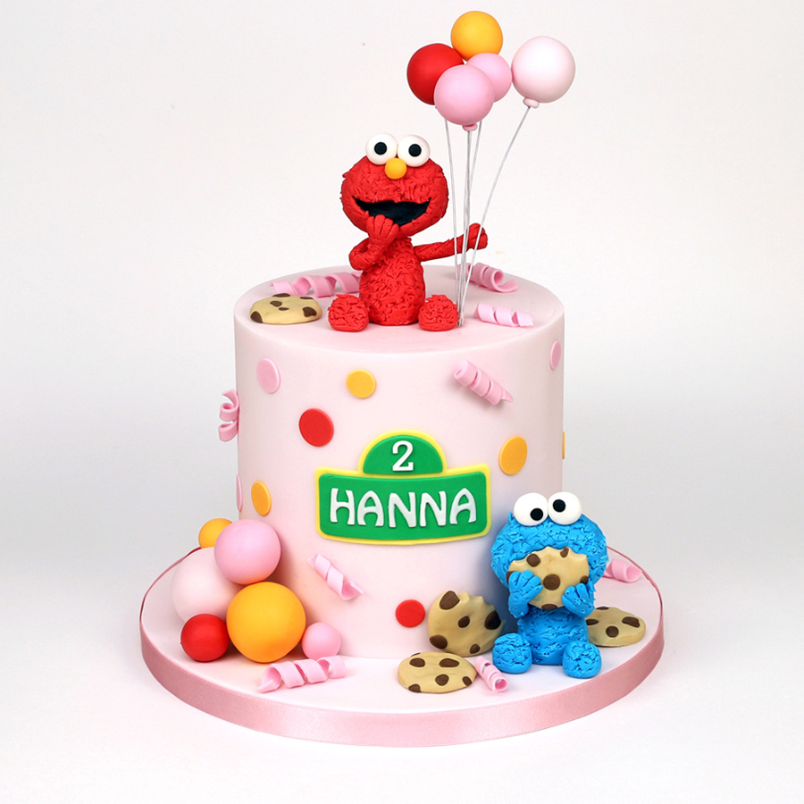 Elmo and Cookie Monster cake