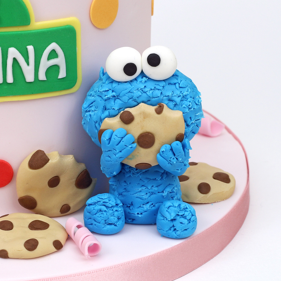 Elmo and Cookie Monster cake