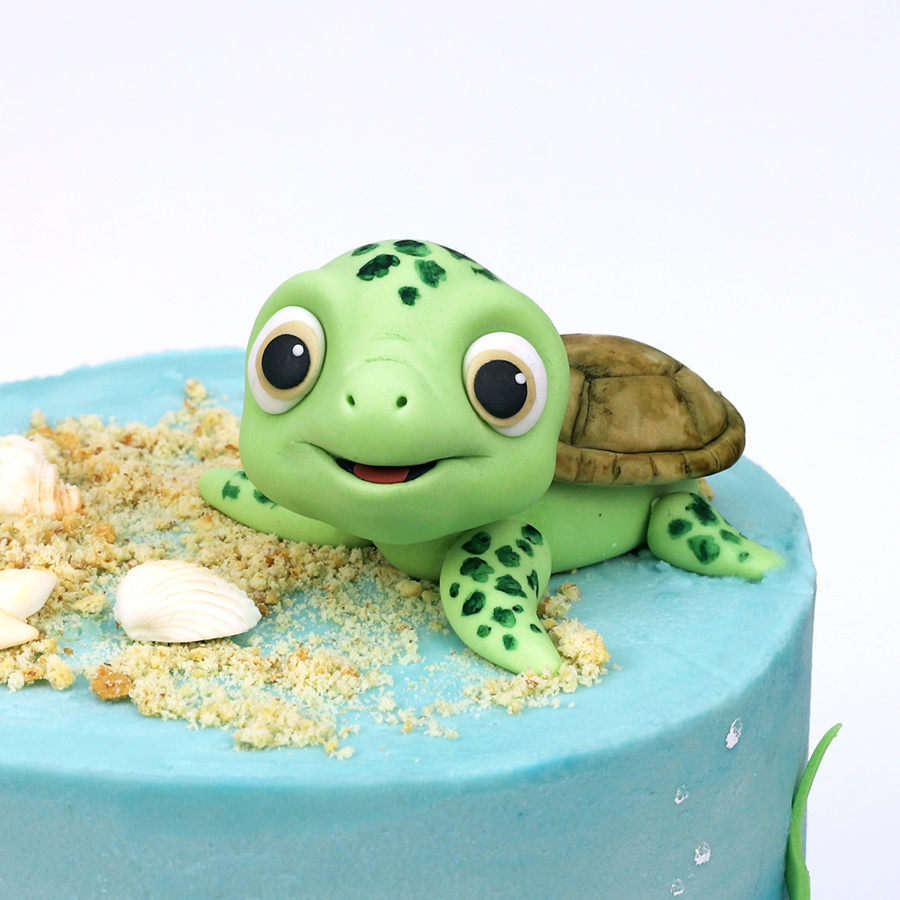 Under the sea turtle cake